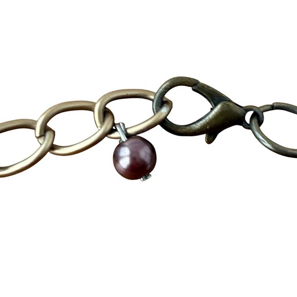 Brown Gemstones Beads Layered Multi-Strand Bib Choker Necklace Gold Tone - Picture 4 of 7